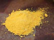 indian yellow pigment after grinding into paint